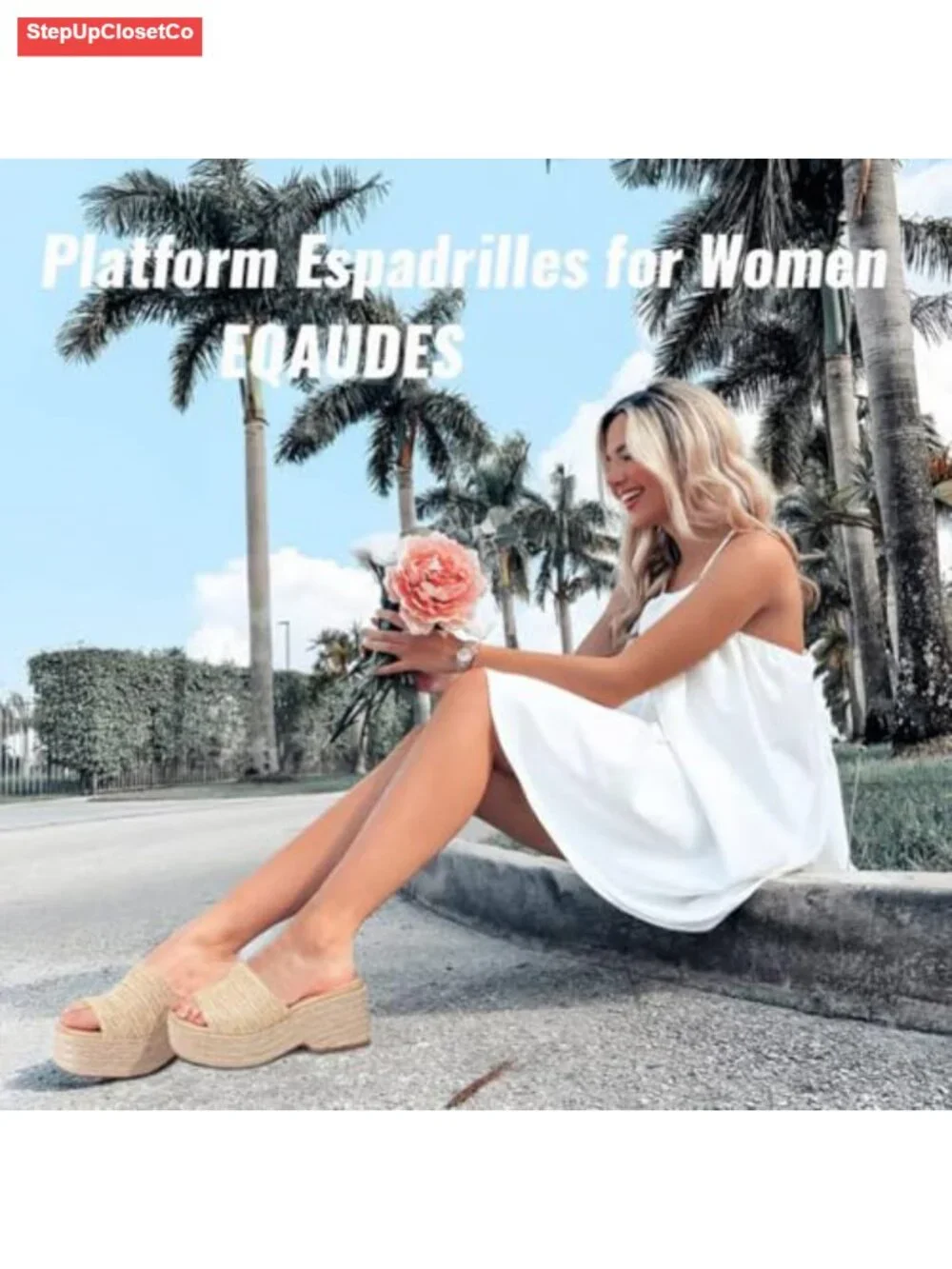 Platform Slip On Espadrille Sandals Wedge Slides Flatform Open Toe Bohemia